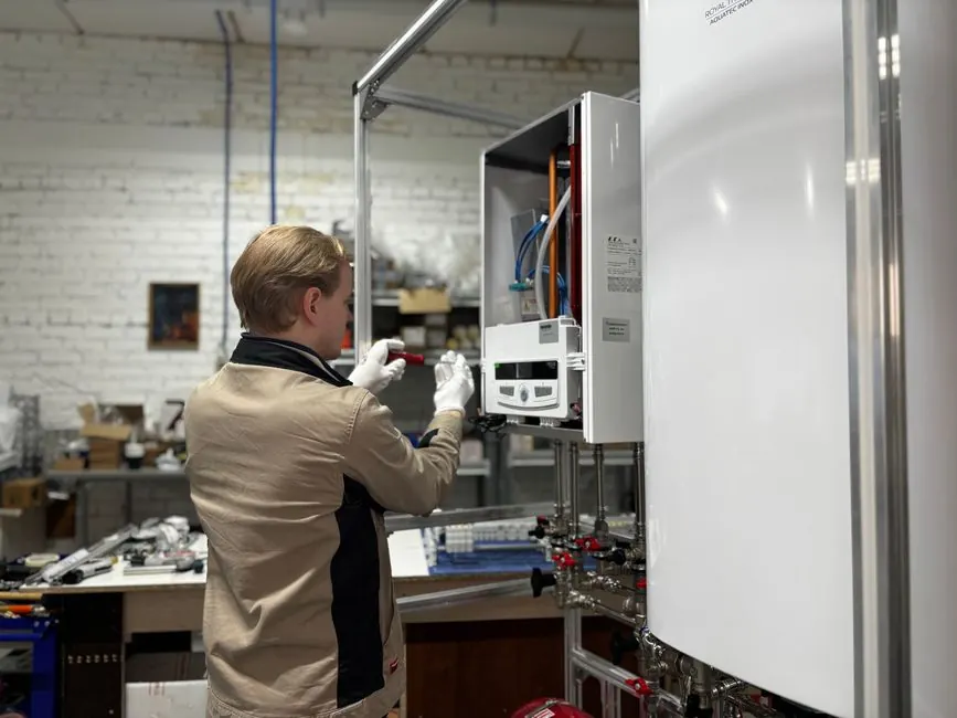 Technician reviewing a repair plan